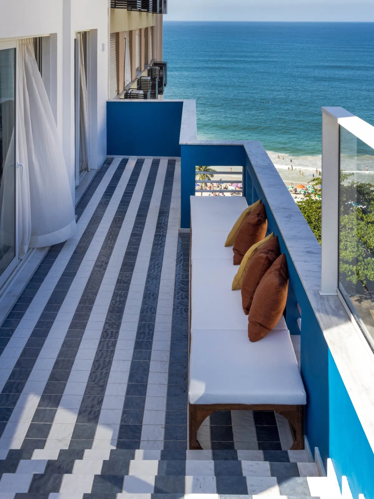 Terrasse face à la mer de Copacabana